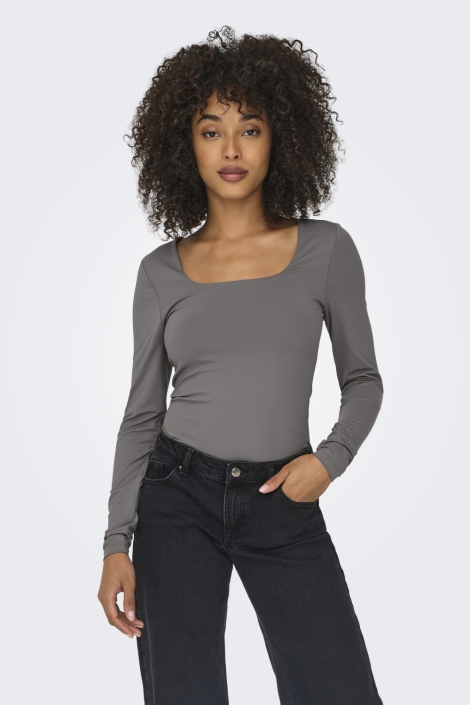 Only onlea l/s deep neck top jrs noos